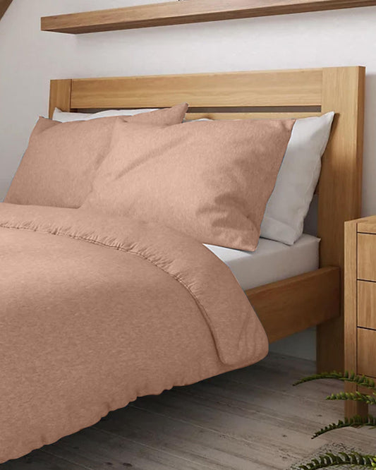 Cotton Home Jersey 3-piece Duvet Cover Set Beige