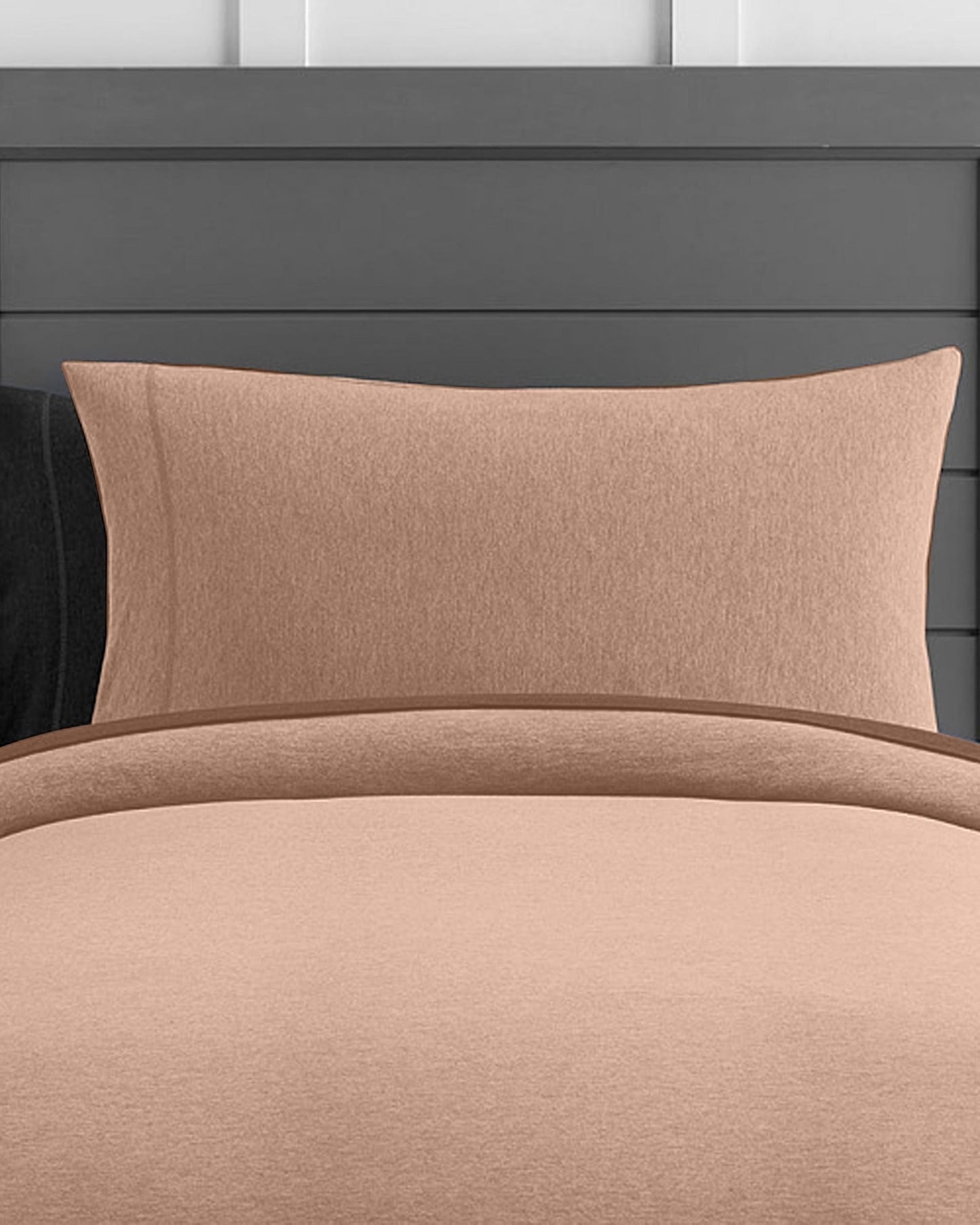 Cotton Home Jersey 3-piece Duvet Cover Set Beige