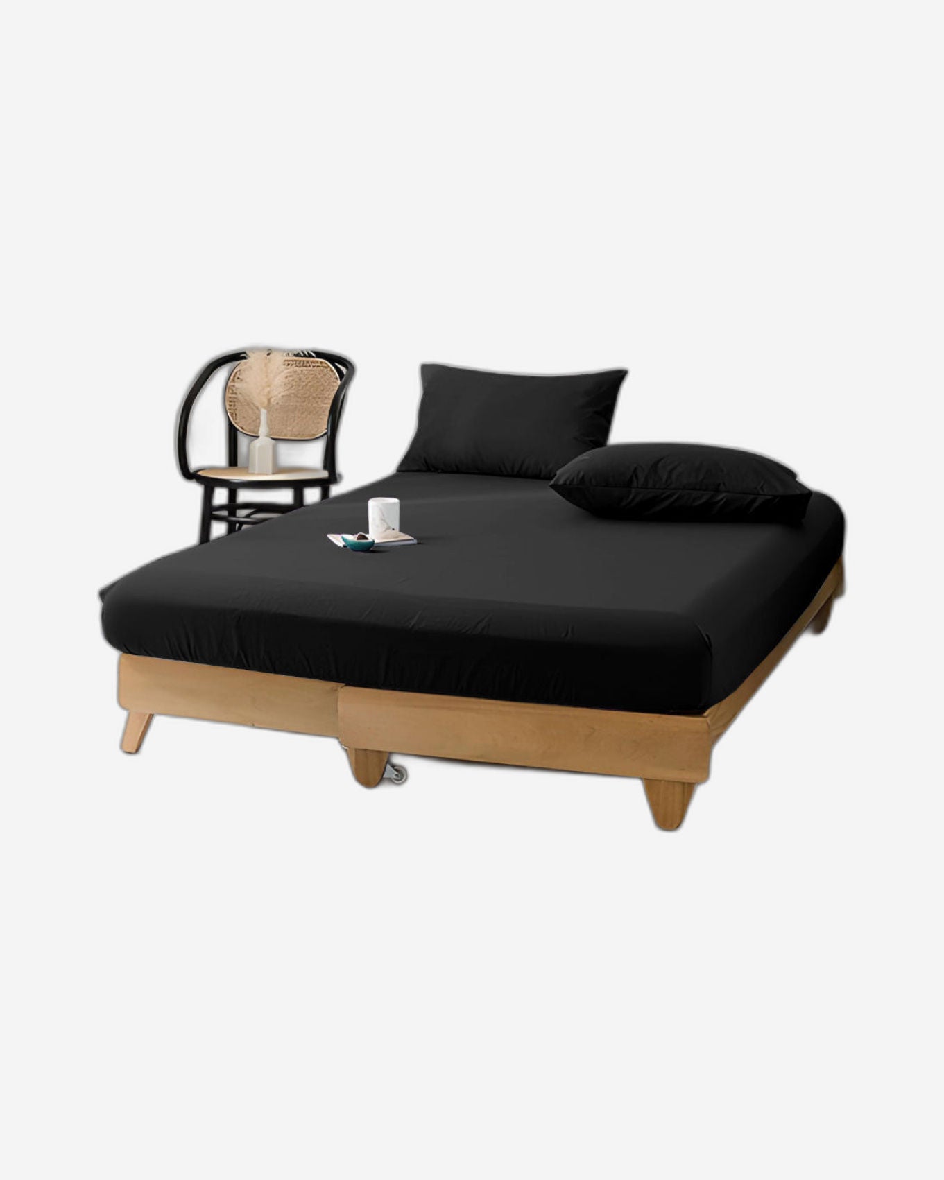 Cotton Home Jersey 3-piece Duvet Cover Set Black