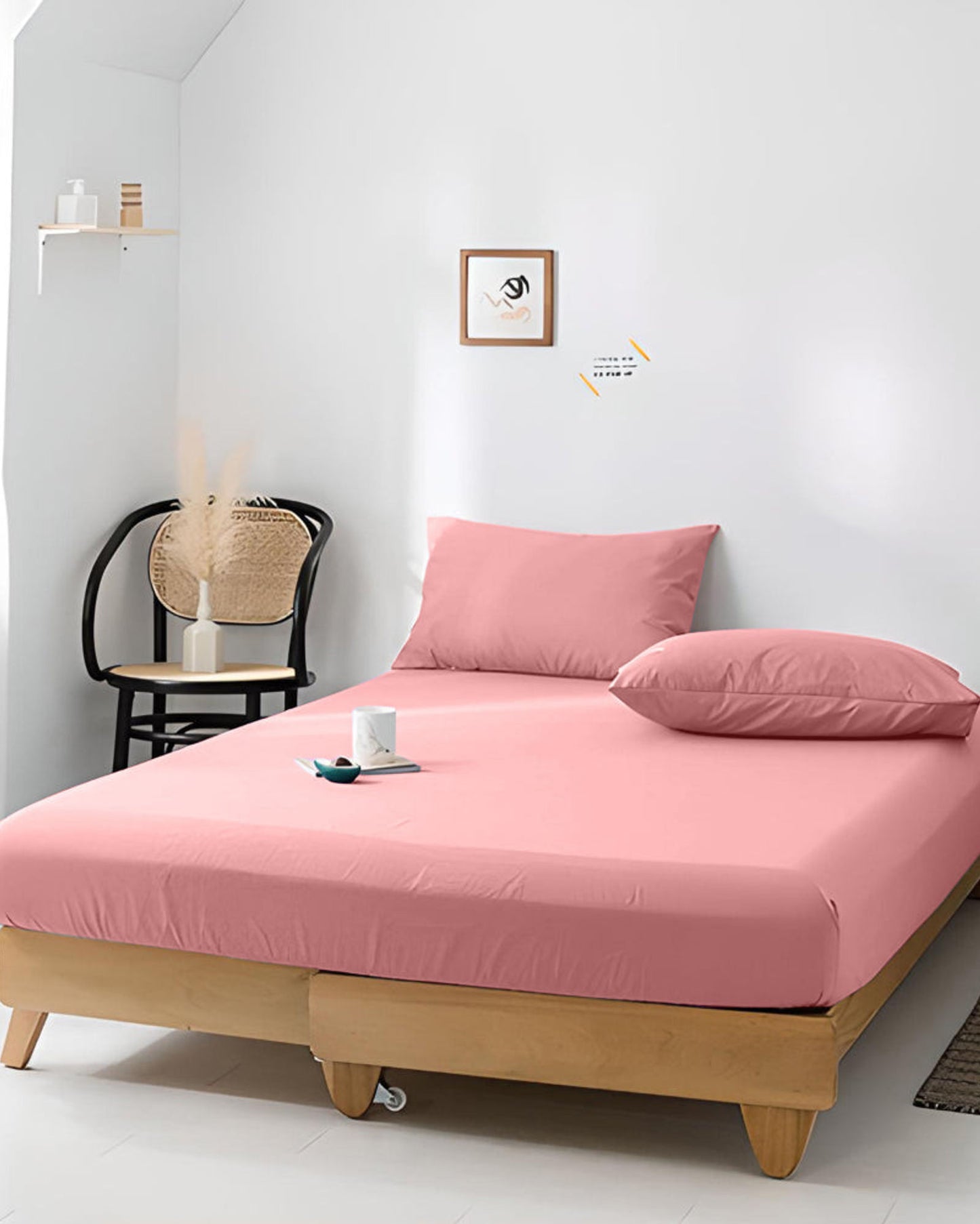 Cotton Home Jersey 3-piece Duvet Cover Set Pink