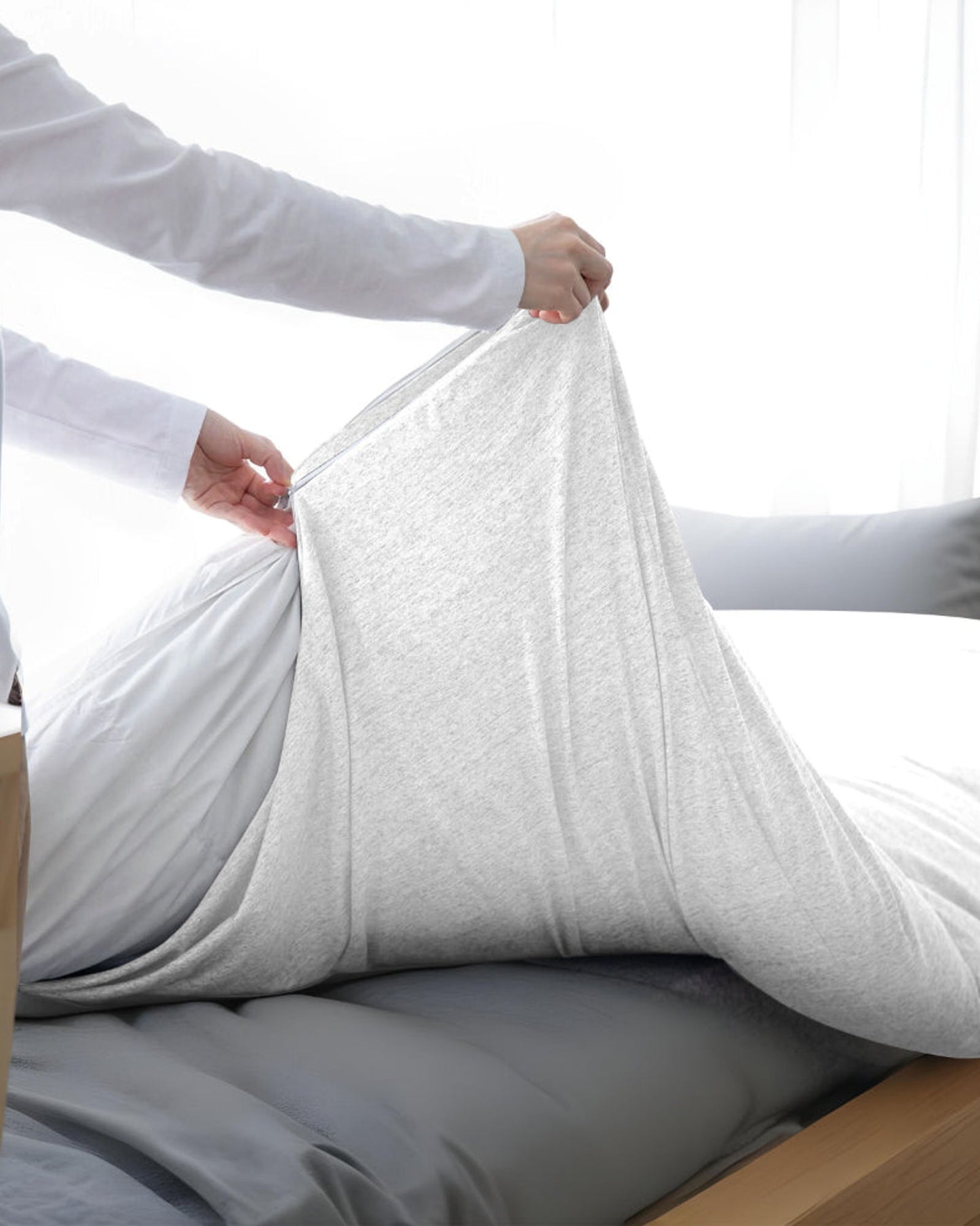 Cotton Home Jersey 3-piece Duvet Cover Set White