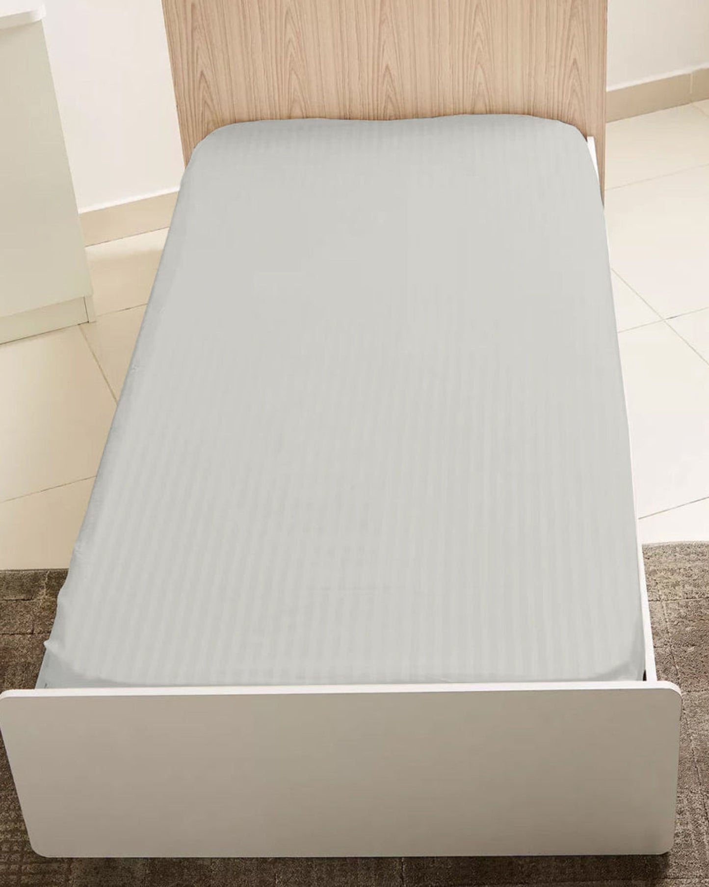Cotton Home Fitted Sheet Set 3Pc Stripe Cream