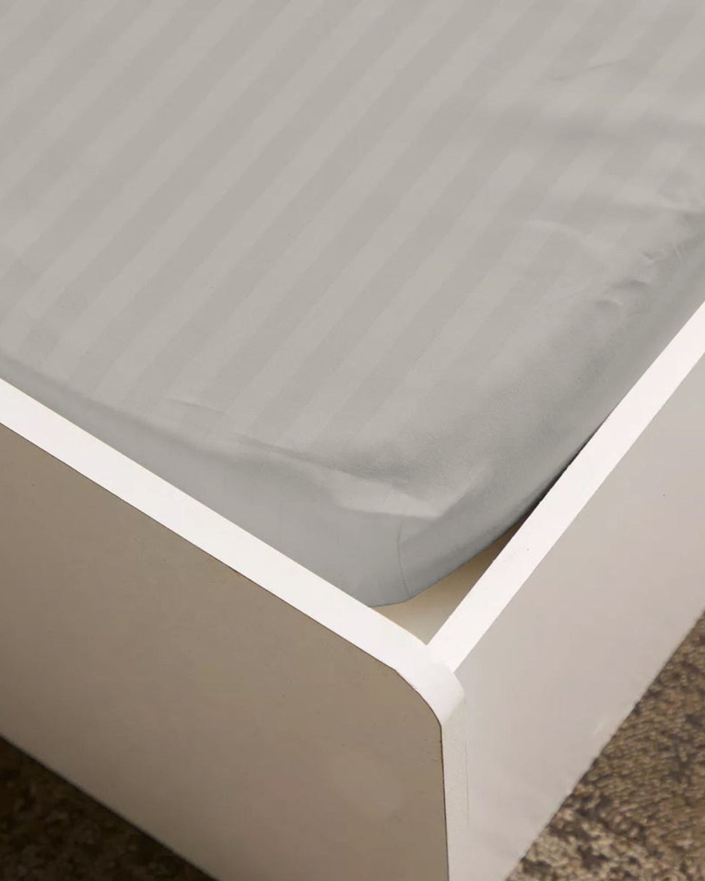 Cotton Home Fitted Sheet Set 3Pc Stripe Light Brown