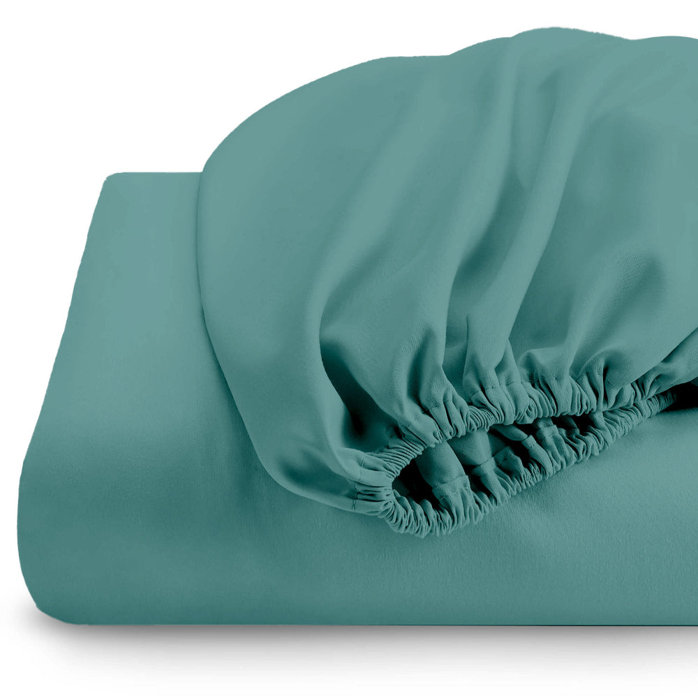 Cotton Home Fitted Sheet 1Pc Super Soft Teal