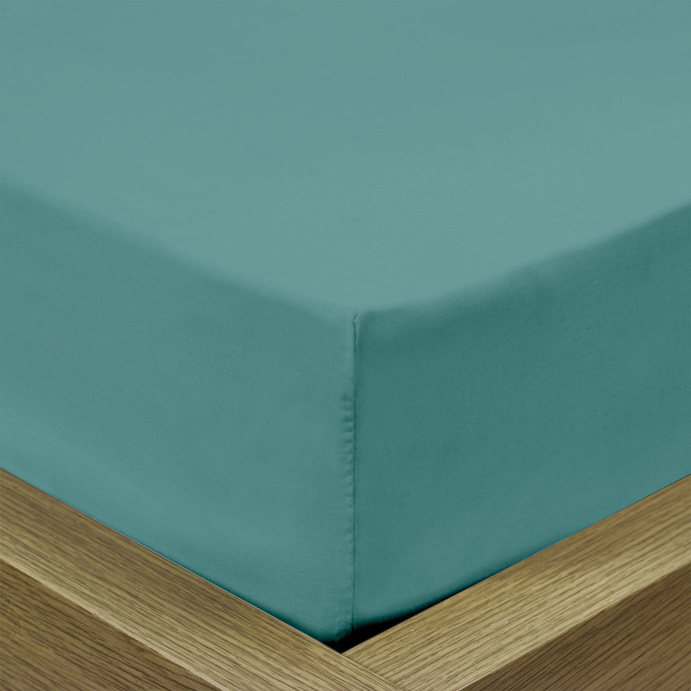 Cotton Home Fitted Sheet 1Pc Super Soft Teal
