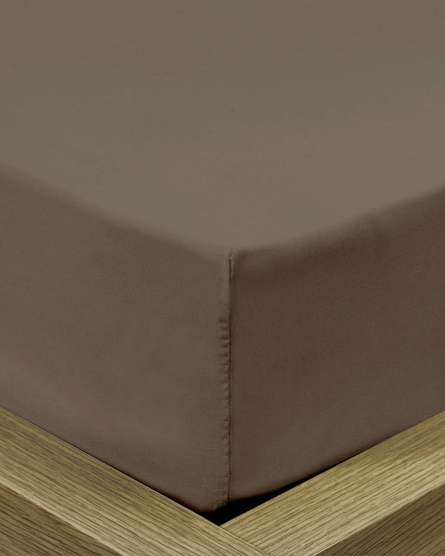 Cotton Home Fitted Sheet 1Pc Super Soft Brown