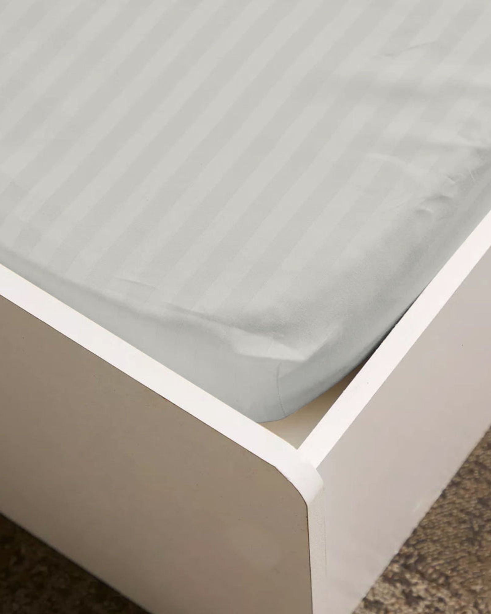 Cotton Home 3pc Fitted Sheet Set Stripe Cream