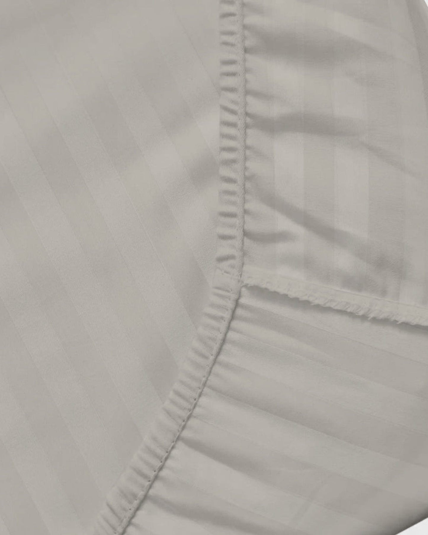 Cotton Home Fitted Sheet Set 3Pc Stripe Light Brown