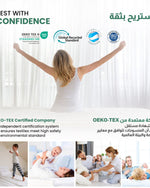 Cotton Home Mattress Topper Set 3Pc White/Grey Geometric