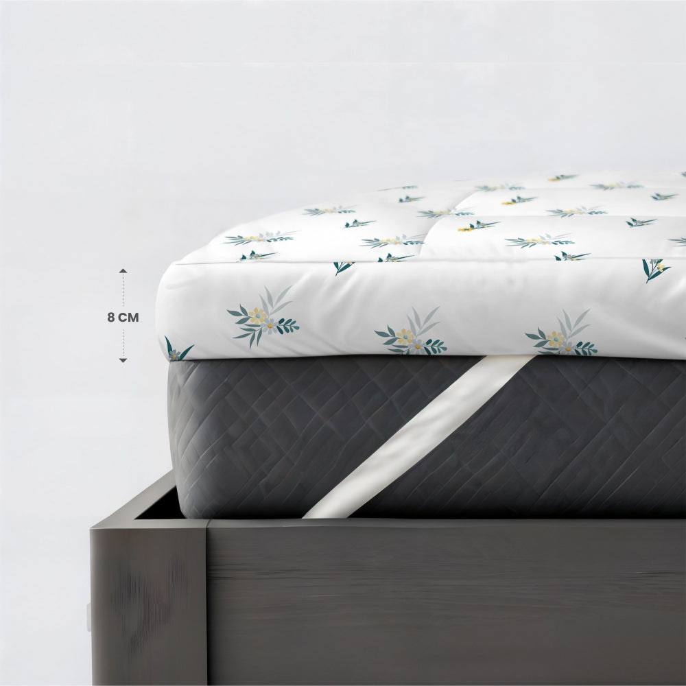 Cotton Home Mattress Topper Set 3Pc Floral