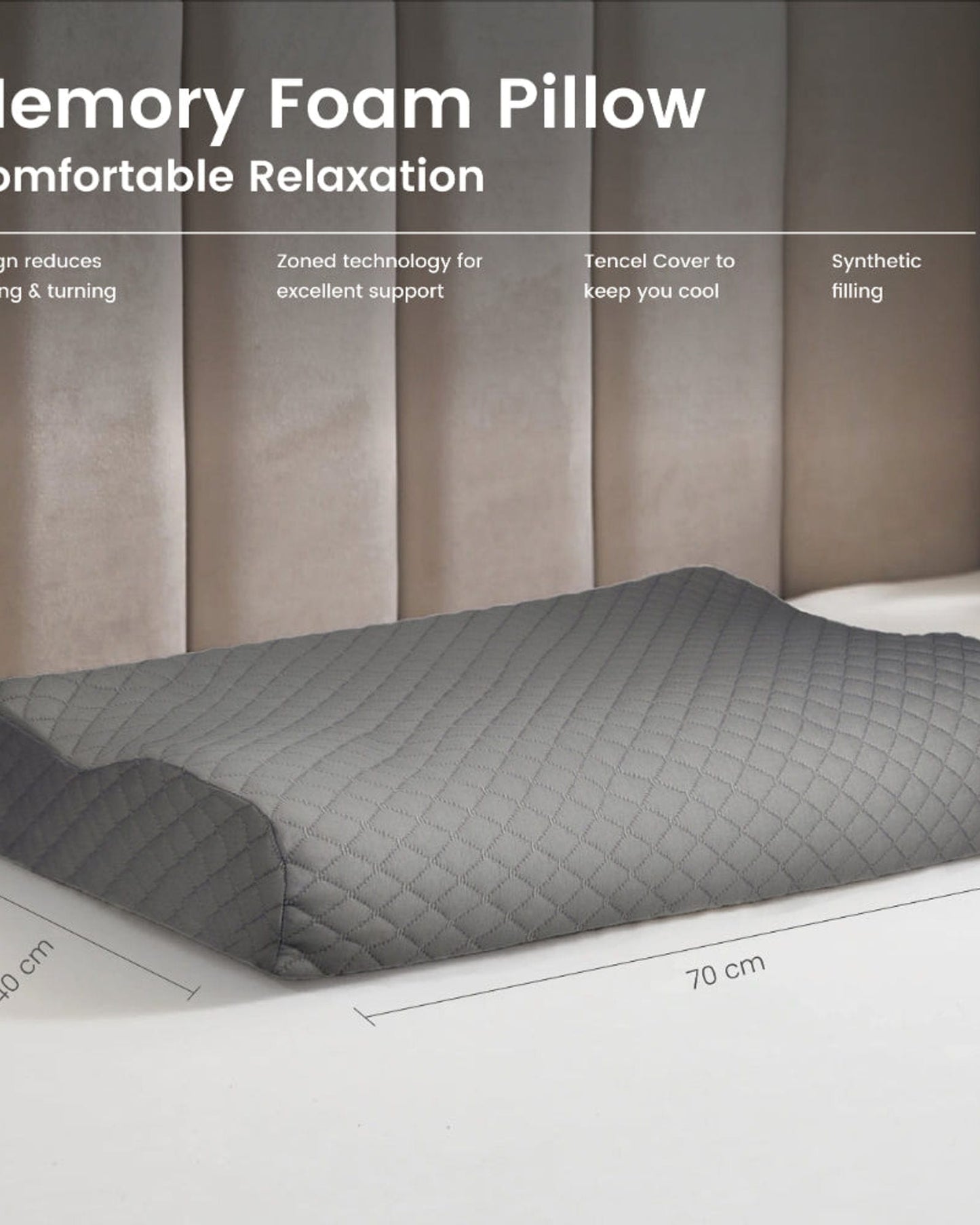 Cotton Home Pillow Smooth Grey