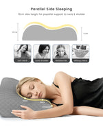 Cotton Home Smooth Memory Foam Pillow Anti-stress Fabric Grey