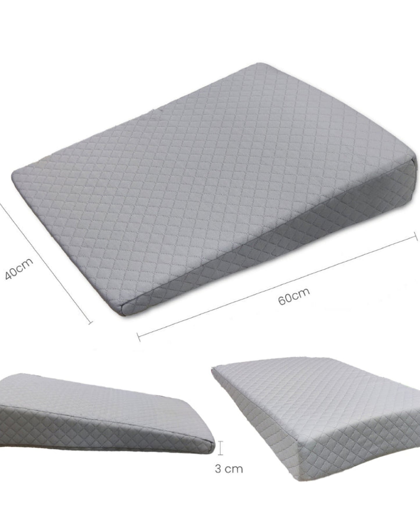 Cotton Home Pillow Smooth Wedge Grey