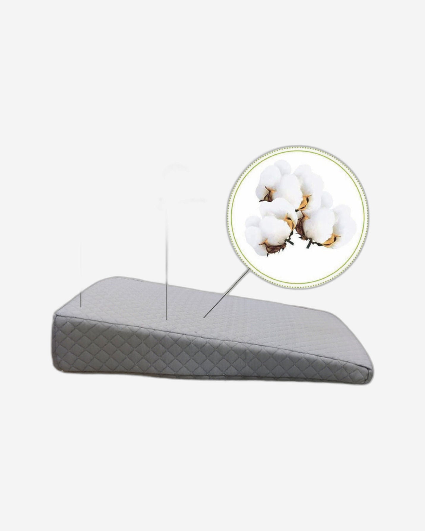 Cotton Home Pillow Smooth Wedge Grey