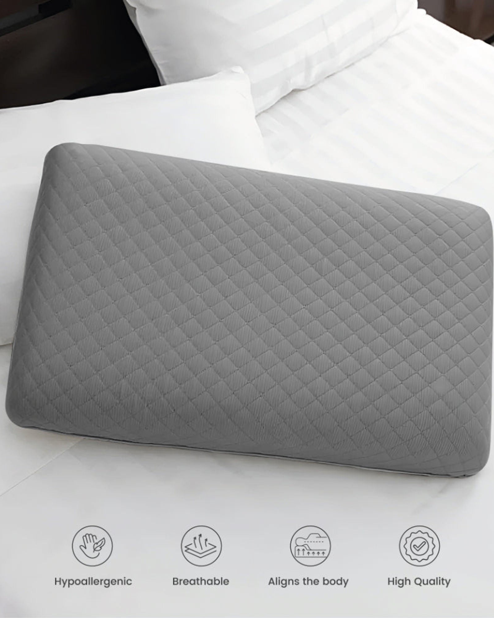 Cotton Home Classic Breatheasy Sponetta Memory Anti-stress Fabric Grey