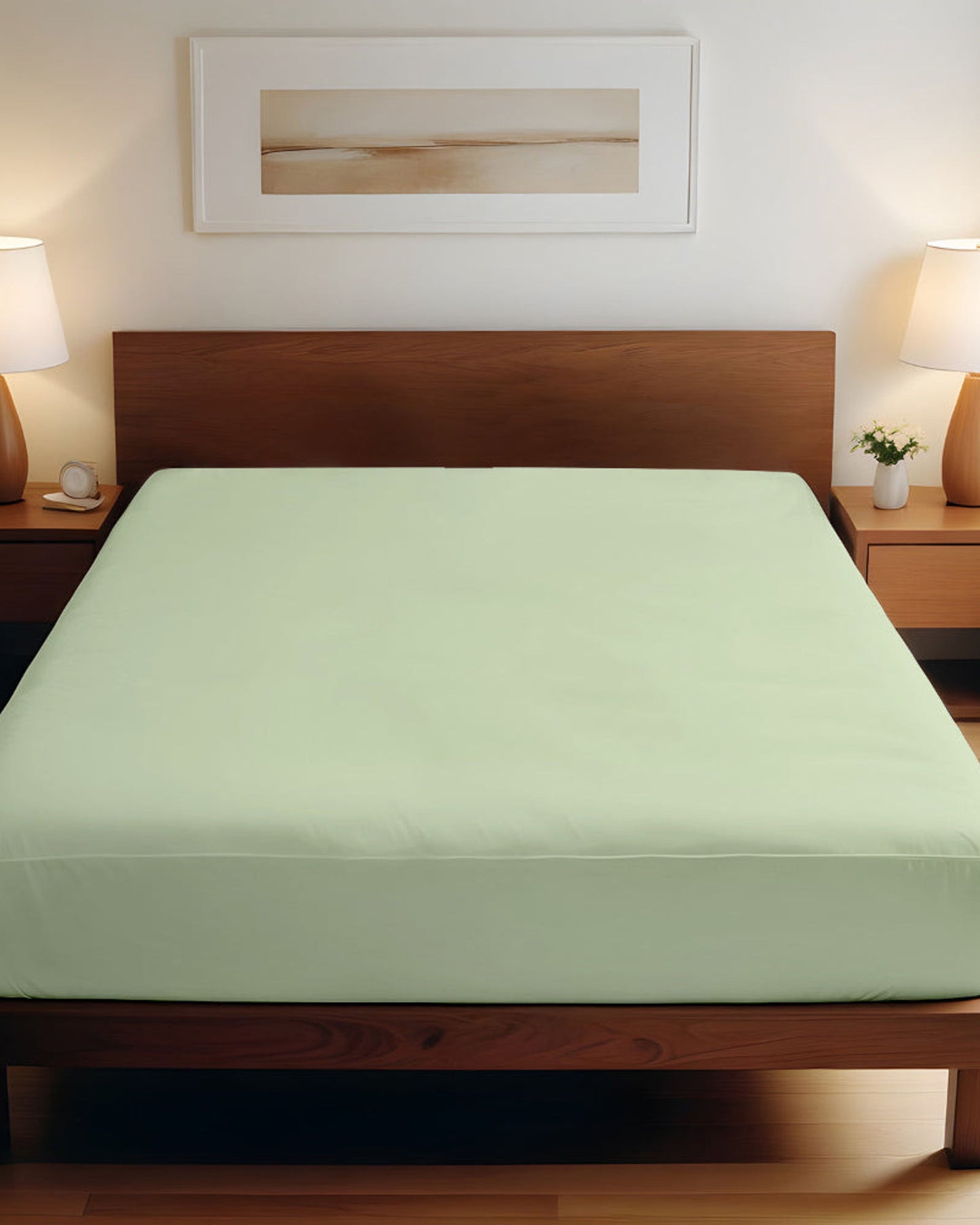 Cotton Home Fitted Sheet 1Pc Super Soft Mint Green