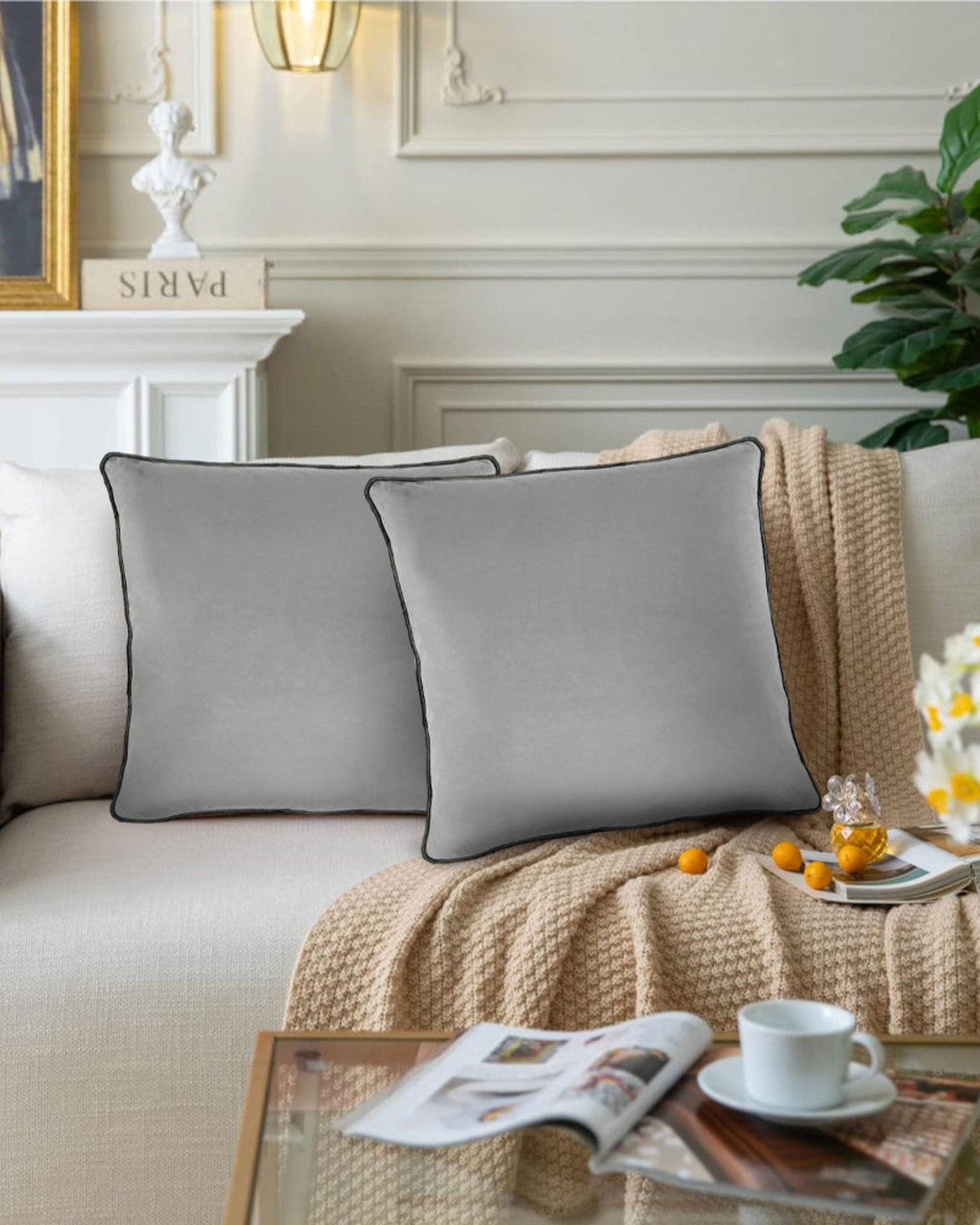 Cotton Home Cushion 2Pc Velvet