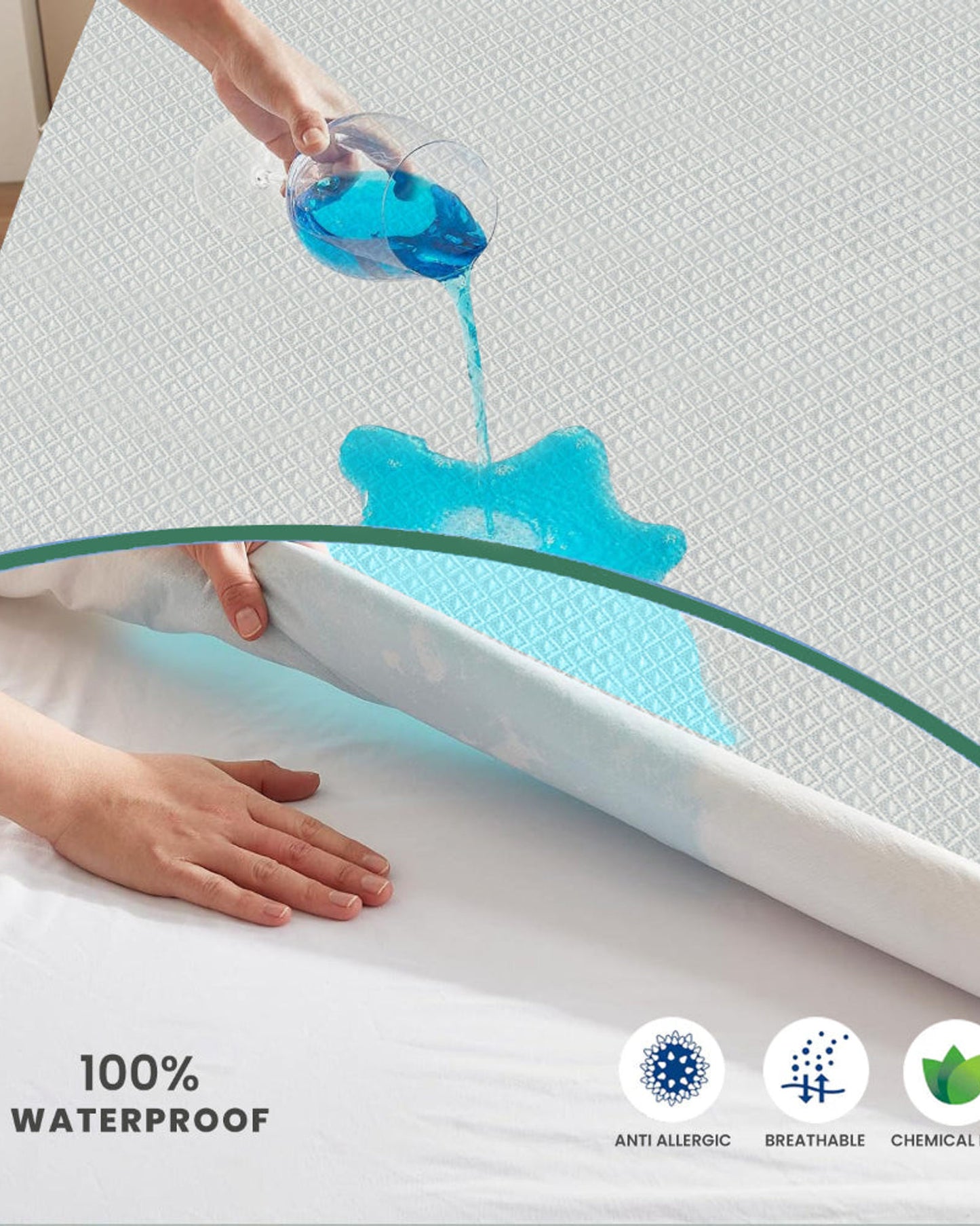 Cotton Home Mattress Protector Coolant White