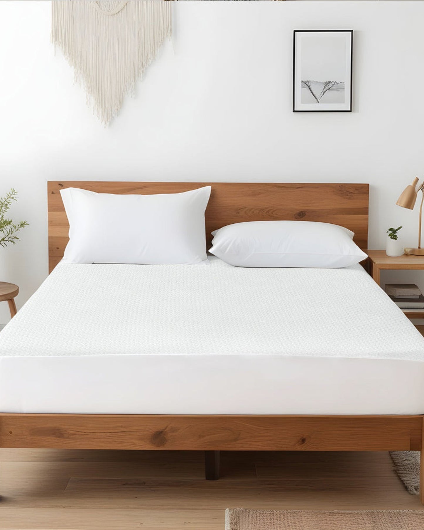 Cotton Home Mattress Protector Coolant White