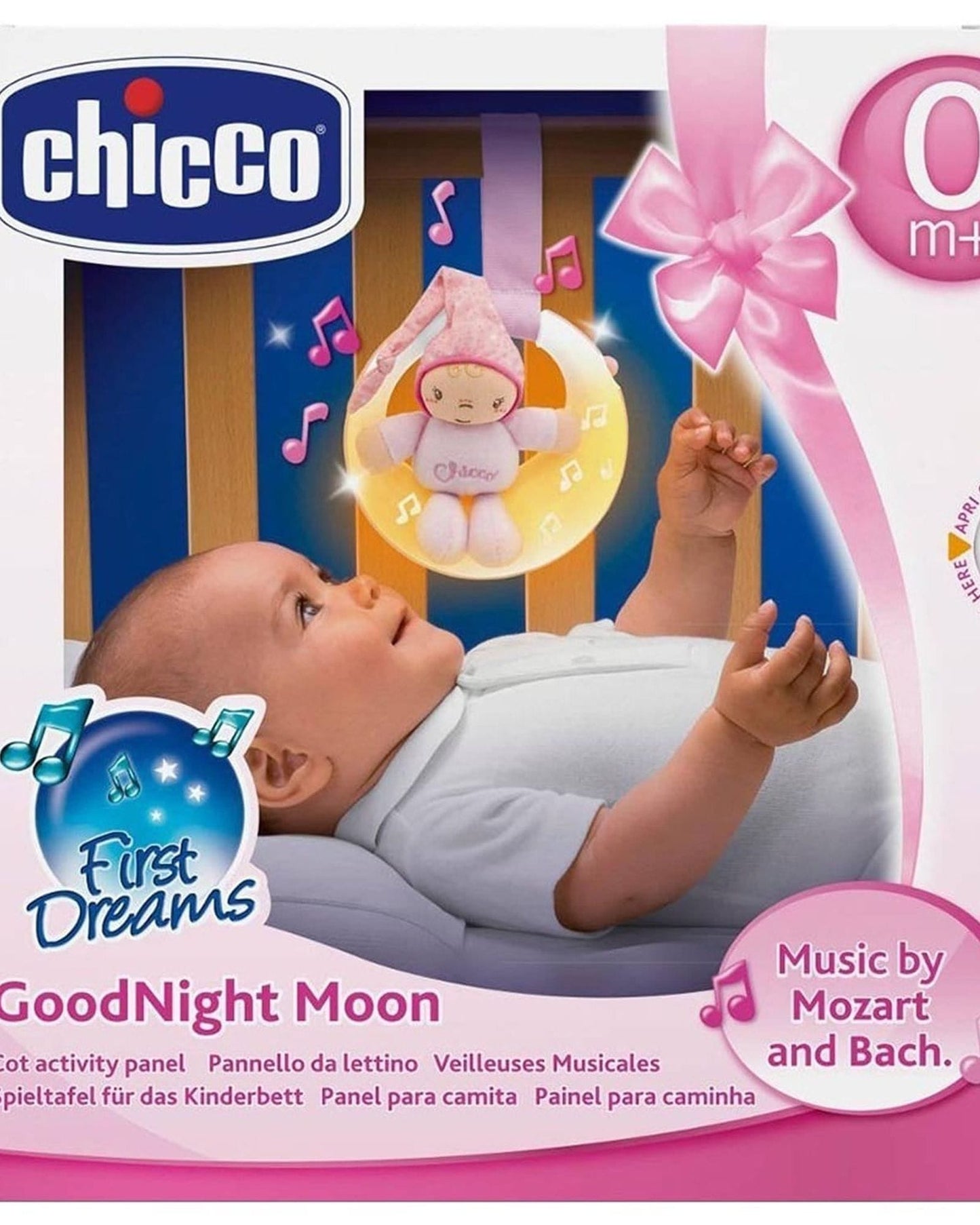 CHICCO GOODNIGHT MOON COT PANEL 0M+ PINK