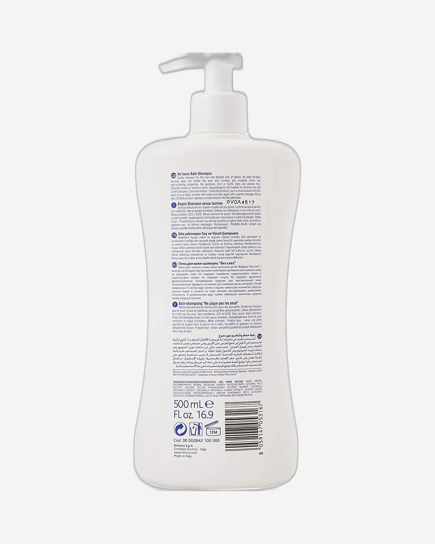 CHICCO NO TEARS BATH SHAMPOO 500ML
