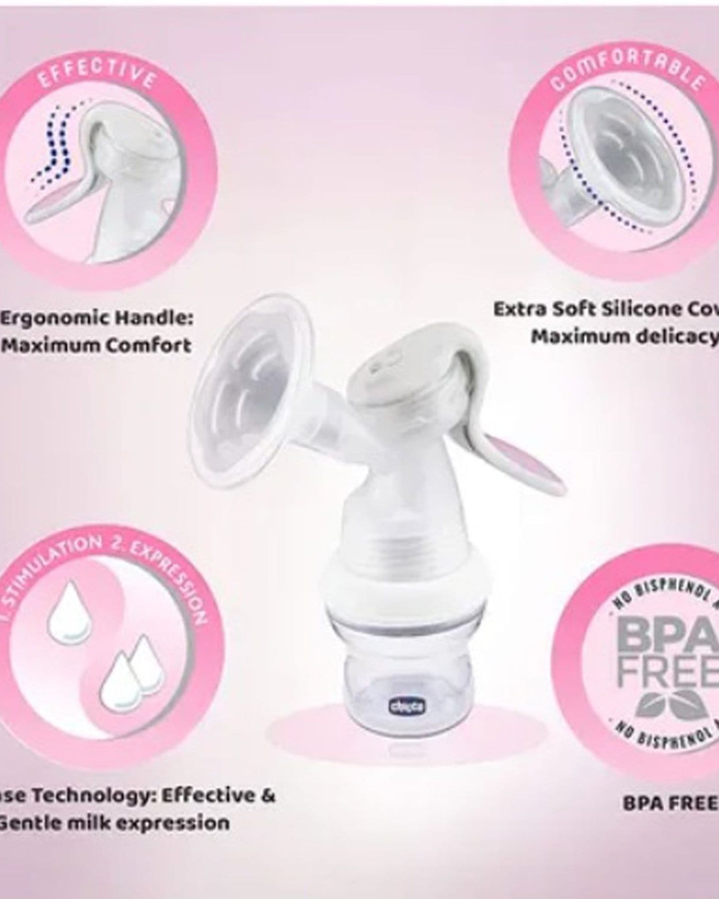 CHICCO MANUAL BREAST PUMP STEP UP BOTTLES