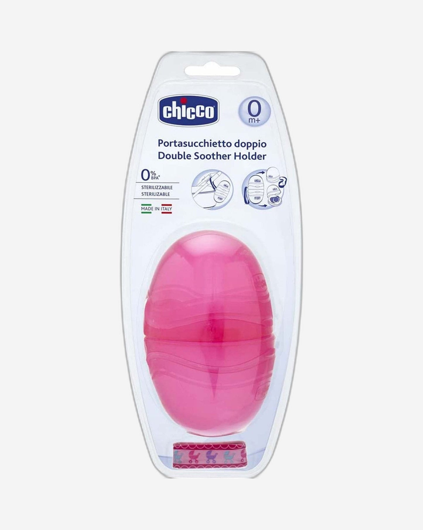 CHICCO DOUBLE SOOTHER HOLDER PINK