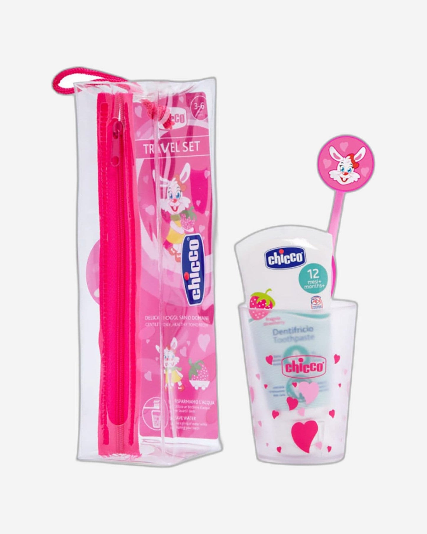 CHICCO ORAL SET 36M+ TRAVEL KIT PINK