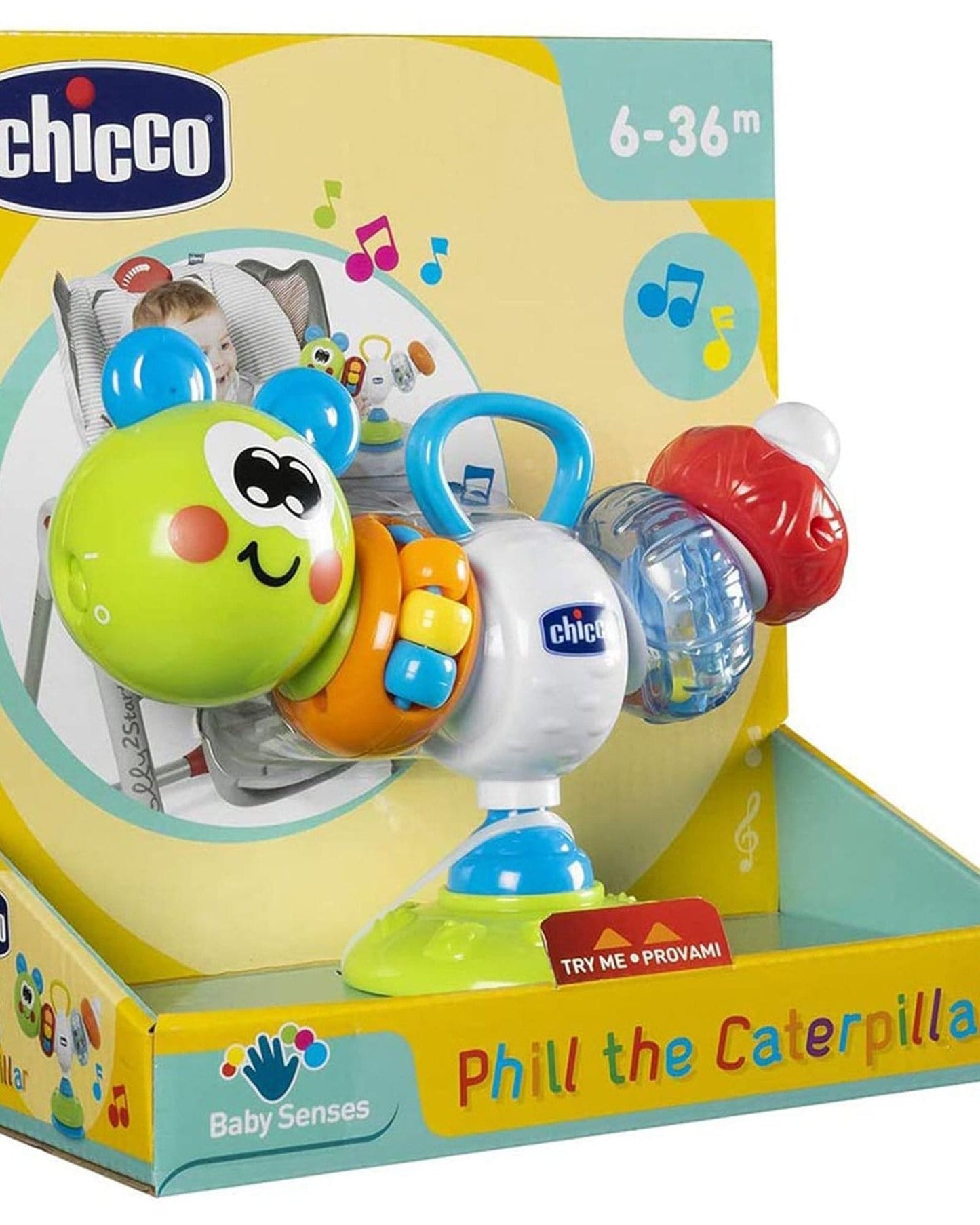 CHICCO PHILL THE CATERPILLAR HIGHCHAIR TOY 6M-18M