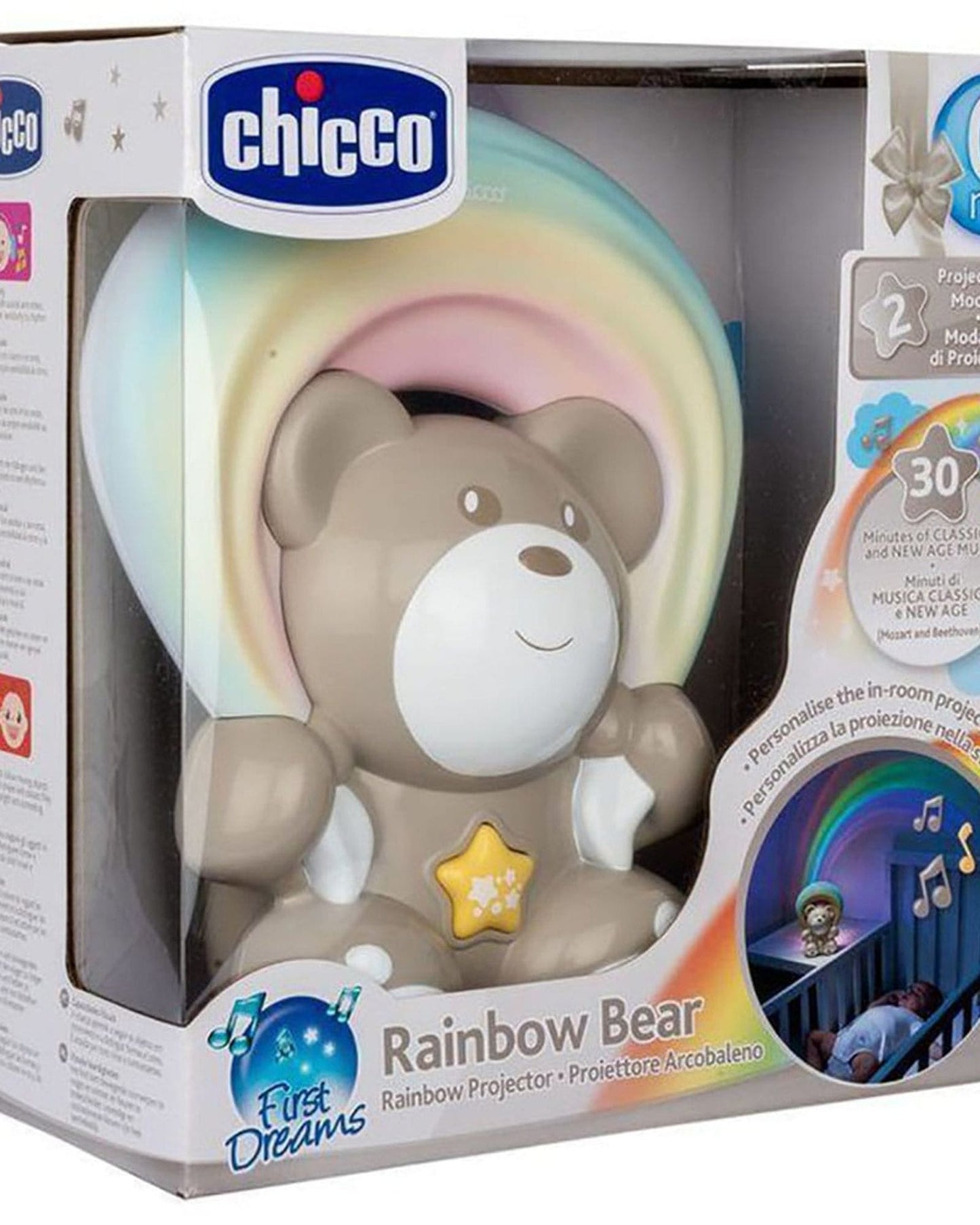 CHICCO RAINBOW BEAR PROJECTOR 0M+ NEUTRAL