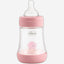CHICCO PERFECT 5 FEEDING BOTTLE 150ML SLOW FLOW 0M+ SILICONE PINK