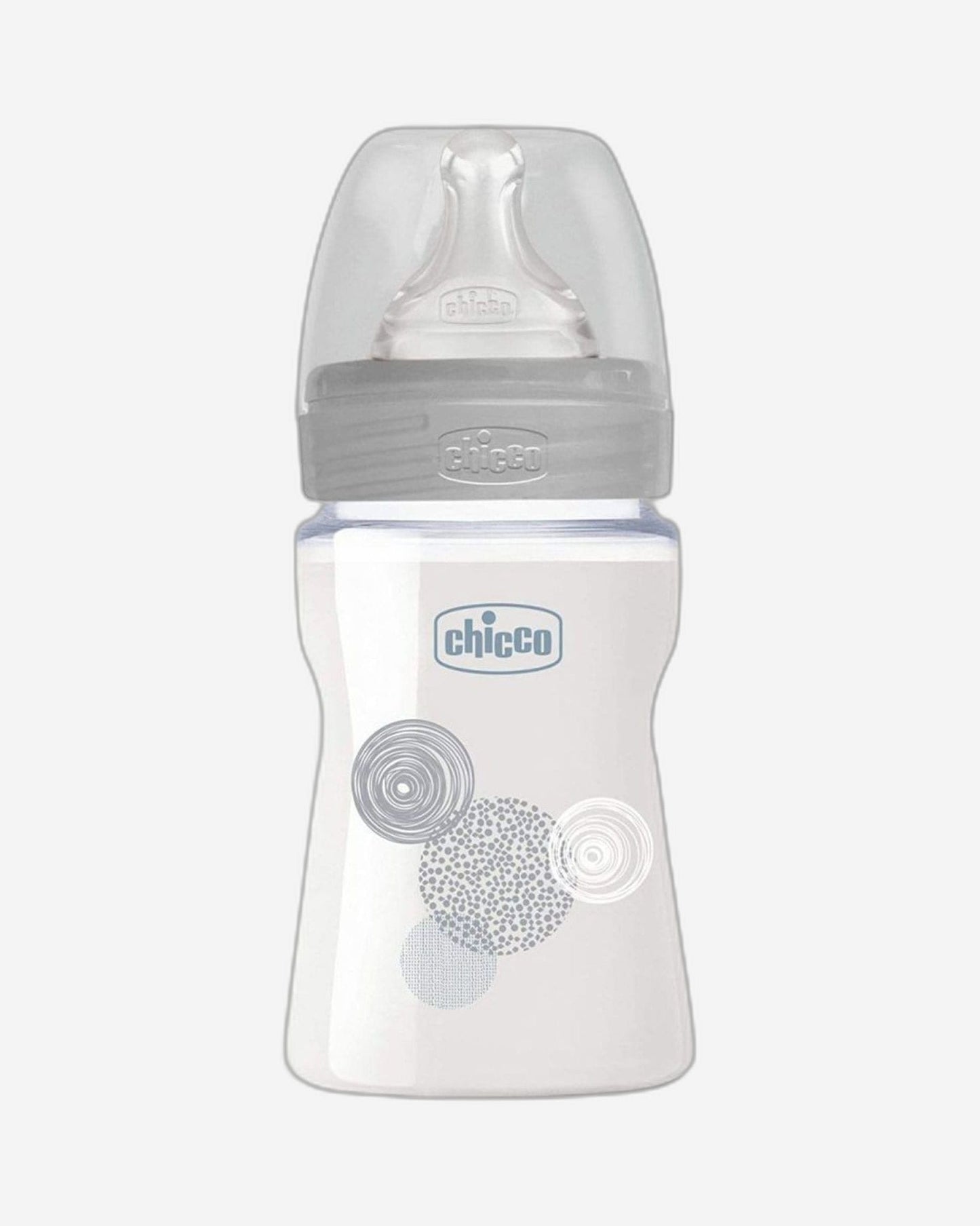 CHICCO WELL-BEING GLASS BOTTLE 150ML SLOW FLOW 0M+ SILICONE NEUTRAL