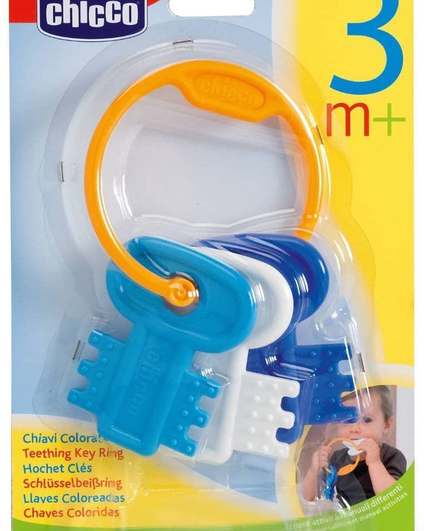 CHICCO TEETHING KEY RING BOY (BLUE) 3M+