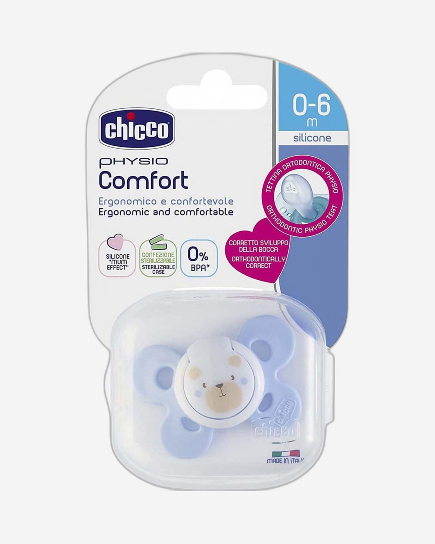CHICCO PHYSIO COMFORT LIGHT BLUE 0-6M 1PC