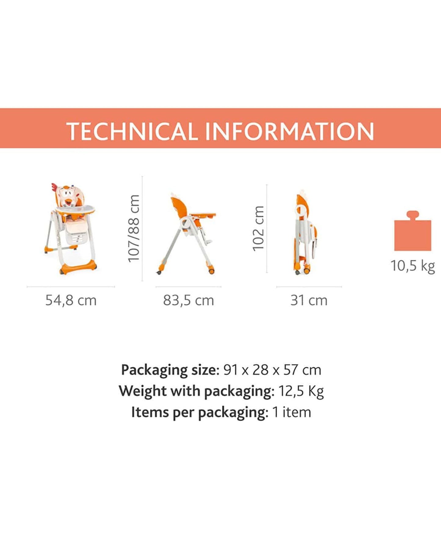 CHICCO POLLY 2 START HIGHCHAIR 0M-3Y MONKEY