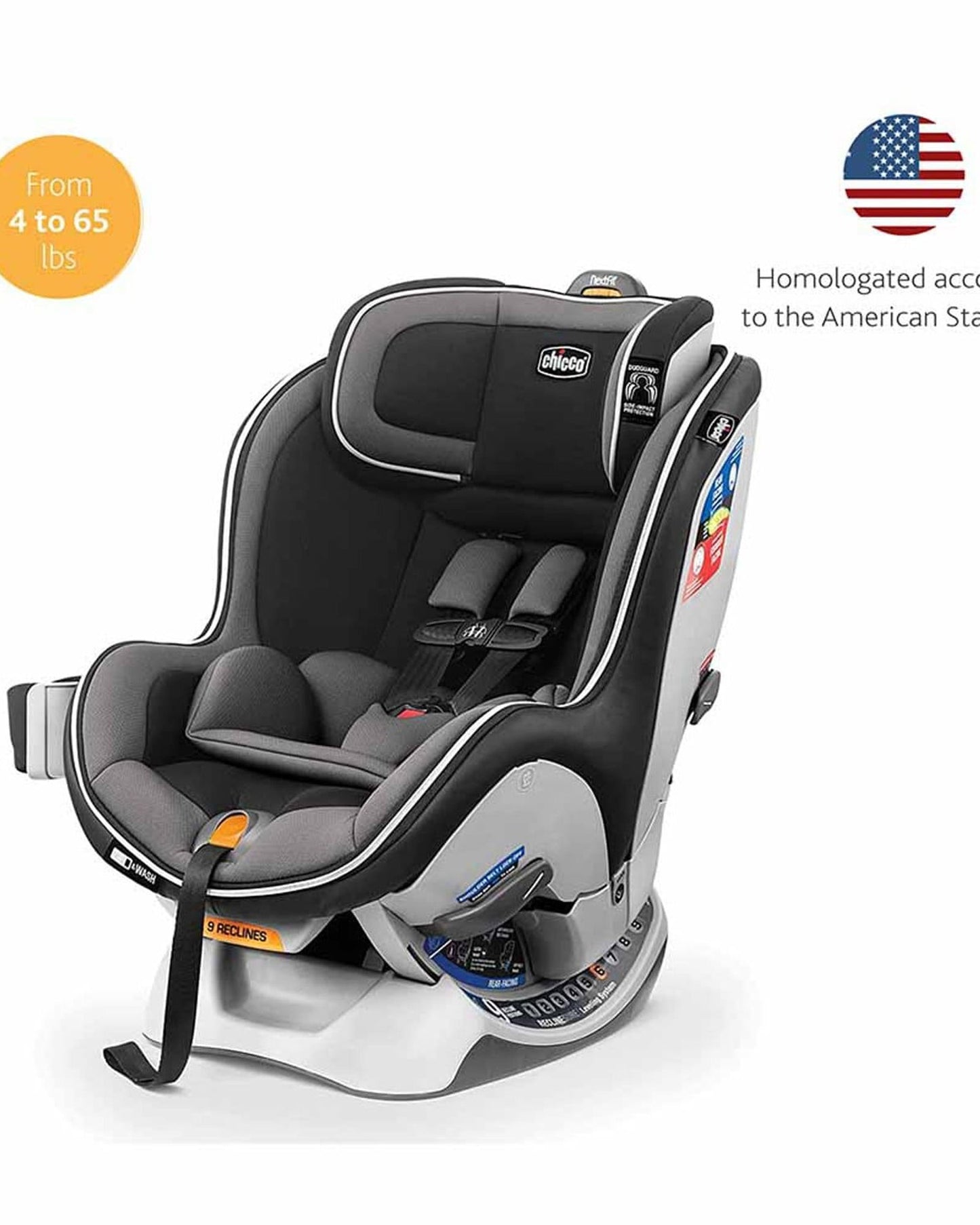 CHICCO NEXTFIT ZIP CONVERTIBLE CAR SEAT 5-65 LBS/2-30 KG - CARBON