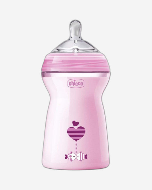 Chicco Natural Feeling Feeding Bottle for 6 Months and Above Baby 330ml - Pink - CH80837-11