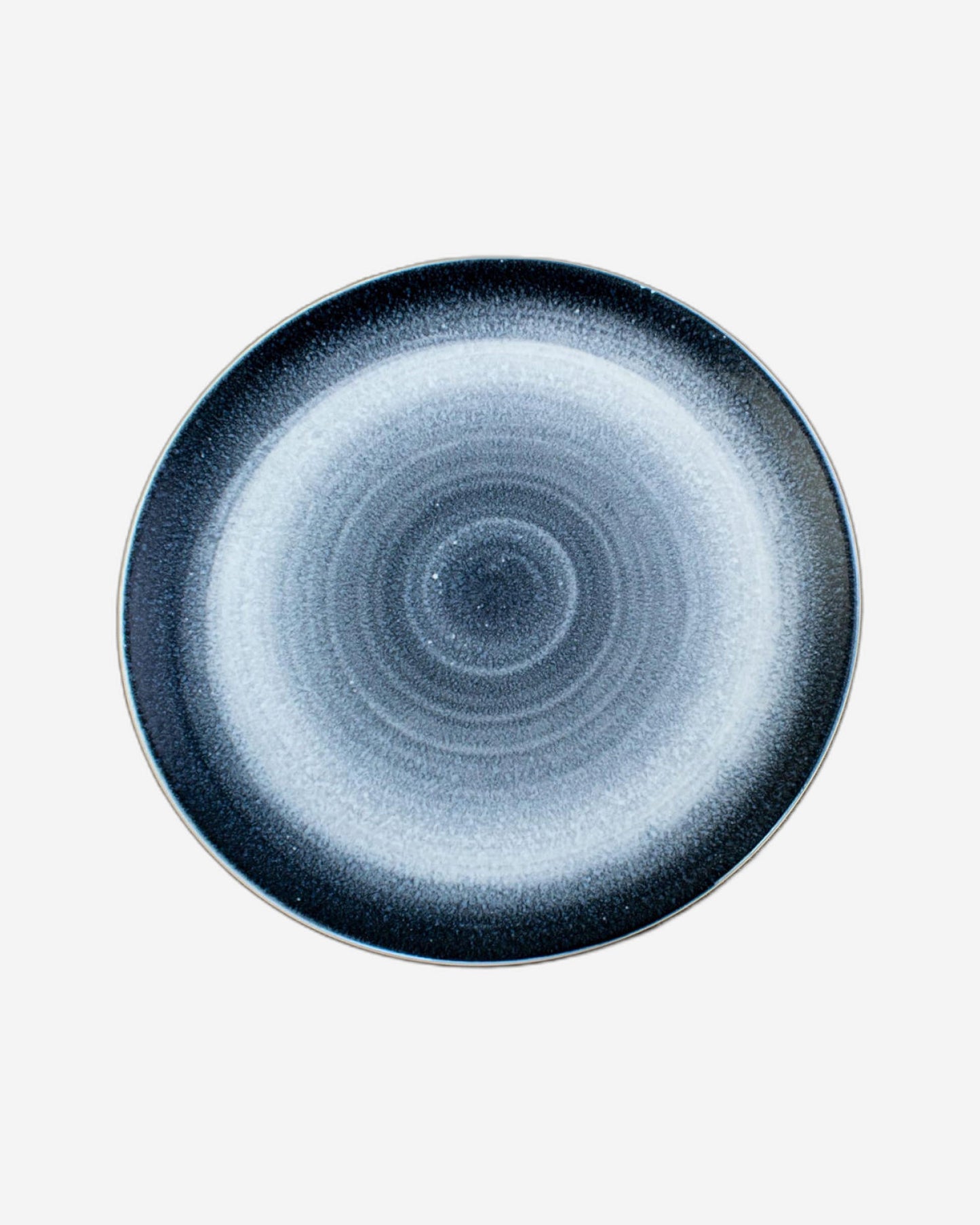 Bone China Shallow Reactive Scandi Dinner Plate 27Cm Blue, White/Blue