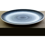 Bone China Shallow Reactive Scandi Dinner Plate 27Cm Blue, White/Blue