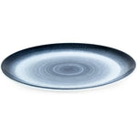 Bone China Shallow Reactive Scandi Dinner Plate 27Cm Blue, White/Blue