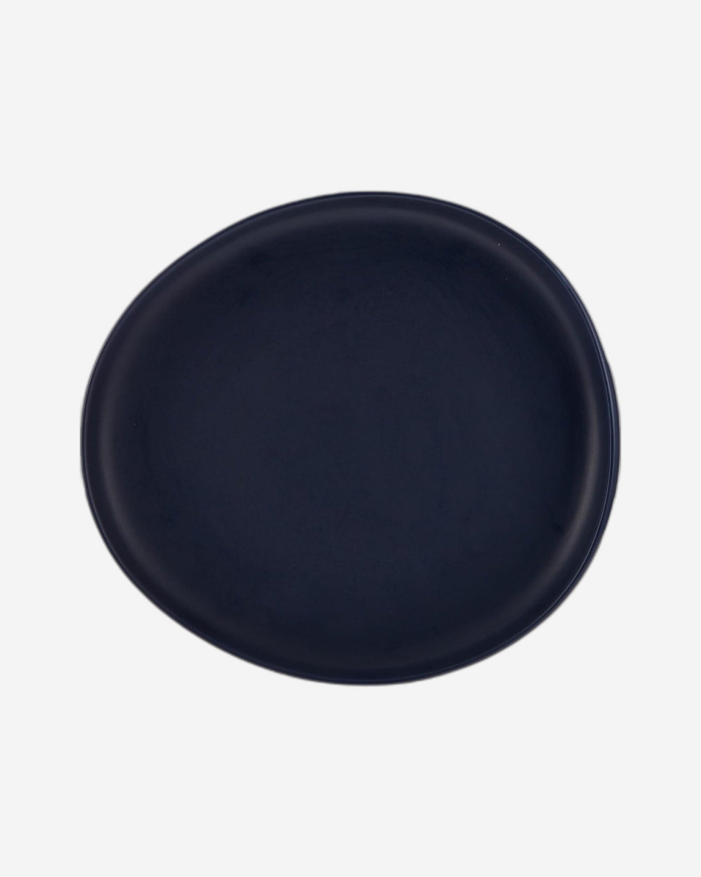 Shallow 27cm Porcelain Dinner Plate - Matte Dark Blue | Stylish & Durable Kitchen Tableware