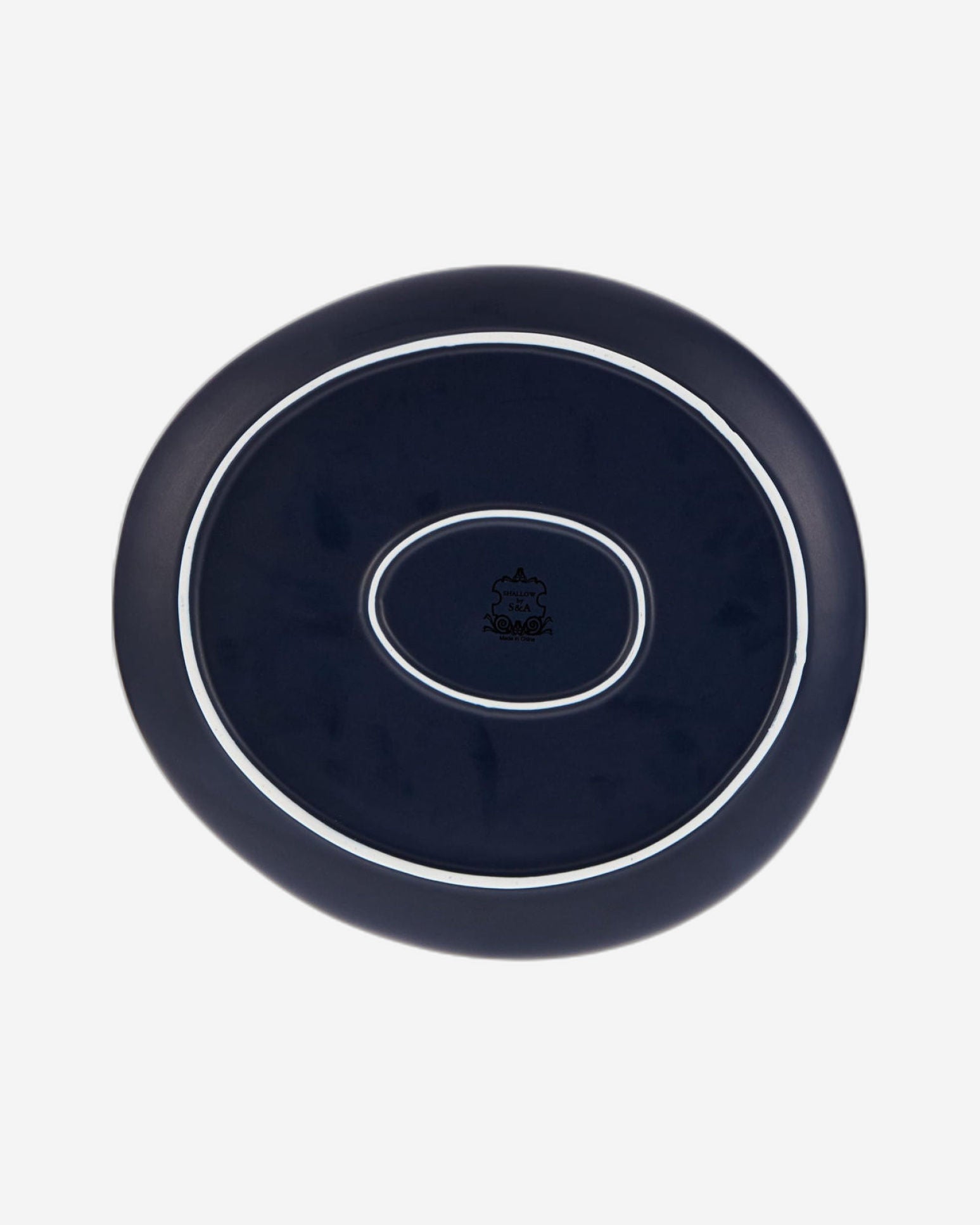 Shallow 27cm Porcelain Dinner Plate - Matte Dark Blue | Stylish & Durable Kitchen Tableware