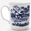 Claytan Classic Blue Windmill Pattern Earthenware Mug, 340ml, White