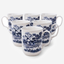 Claytan Classic Blue Windmill Pattern Earthenware Mug, 340ml, White, Set of 6