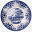 Claytan Classic Blue Windmill & Floral Pattern Earthenware Soup & Pasta Plate, 9.2 Inch, White