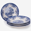 Claytan Classic Blue Windmill & Floral Pattern Earthenware Soup & Pasta Plate, 9.2 Inch, White, Set of 4