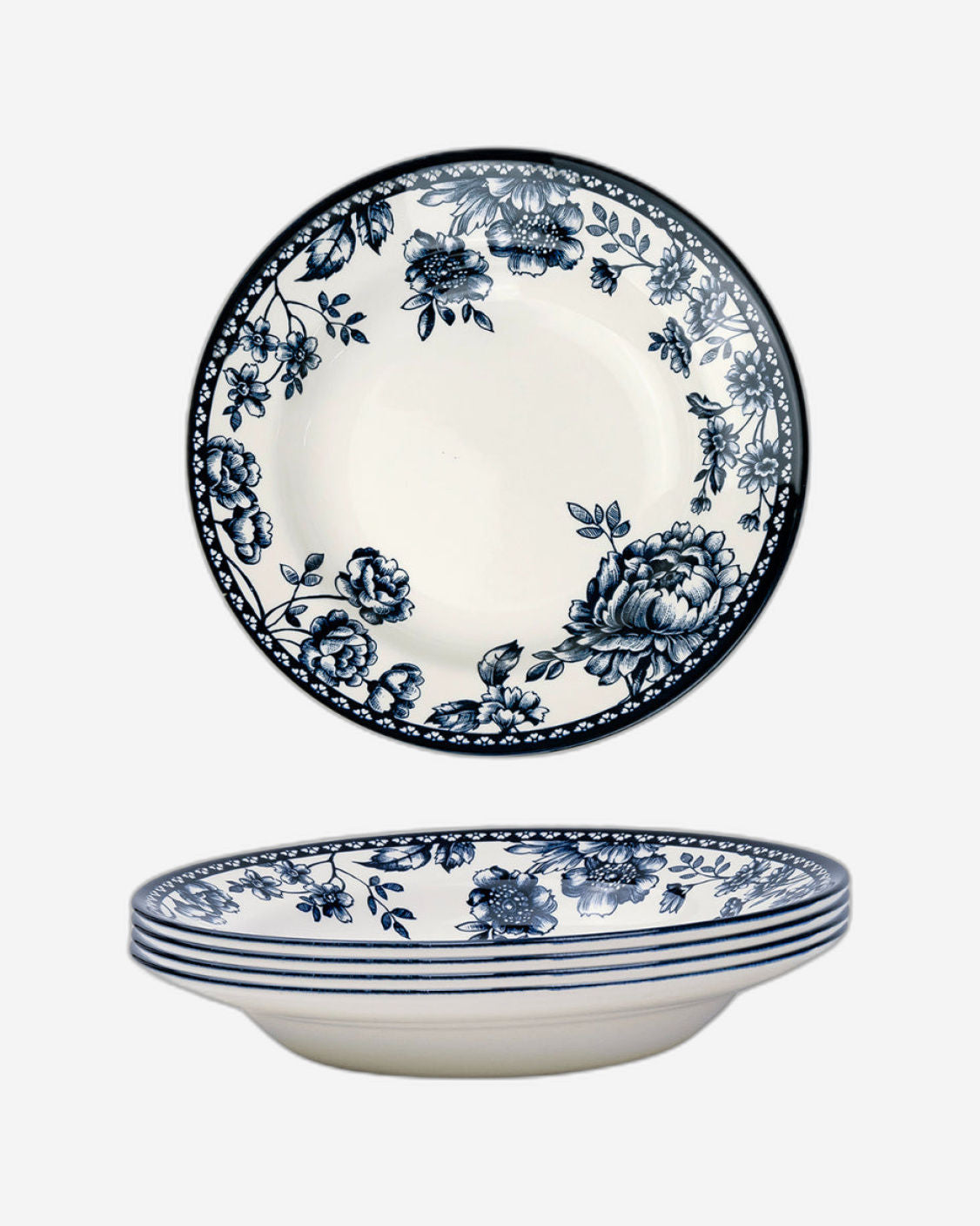 Claytan Rhapsody 9-Inch Dark Blue Ceramic Soup Plate (Set of 1)