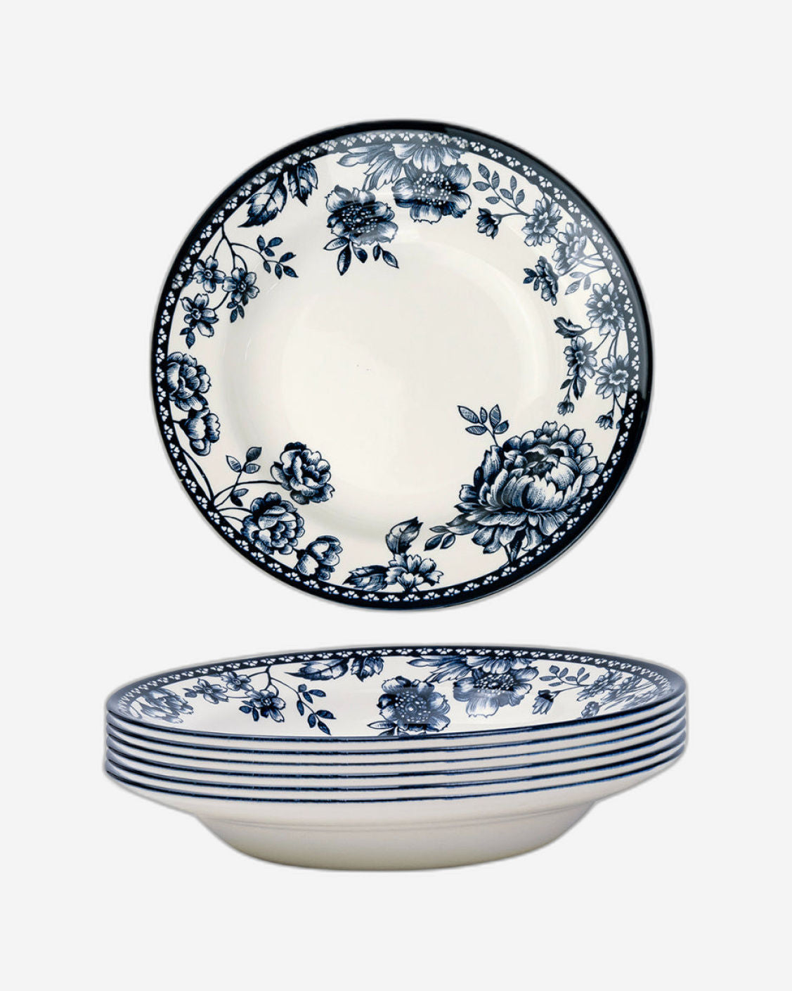 Claytan Rhapsody 9-Inch Dark Blue Ceramic Soup Plate (Set of 1)