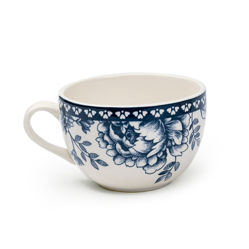 Claytan Rhapsody 240ml Dark Blue Ceramic Cup & Saucer Set (Set of 1)