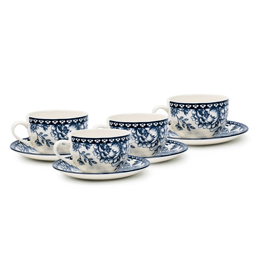 Claytan Rhapsody 240ml Dark Blue Ceramic Cup & Saucer Set (Set of 1)